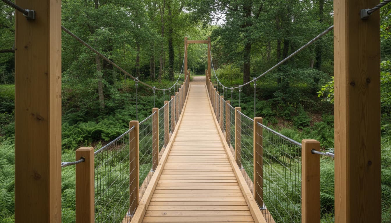 Construire un pont suspendu en bois au-dessus du jardin